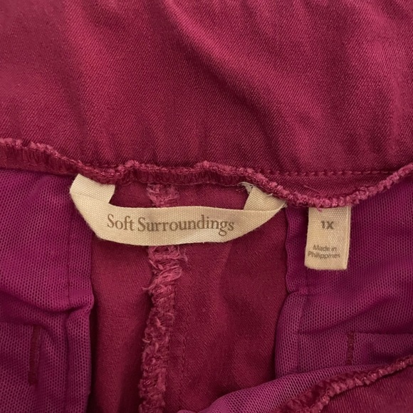 Soft Surroundings Superla Stretch Shorts Raspberry Bermuda  Womens Size XLarge - Picture 2 of 7